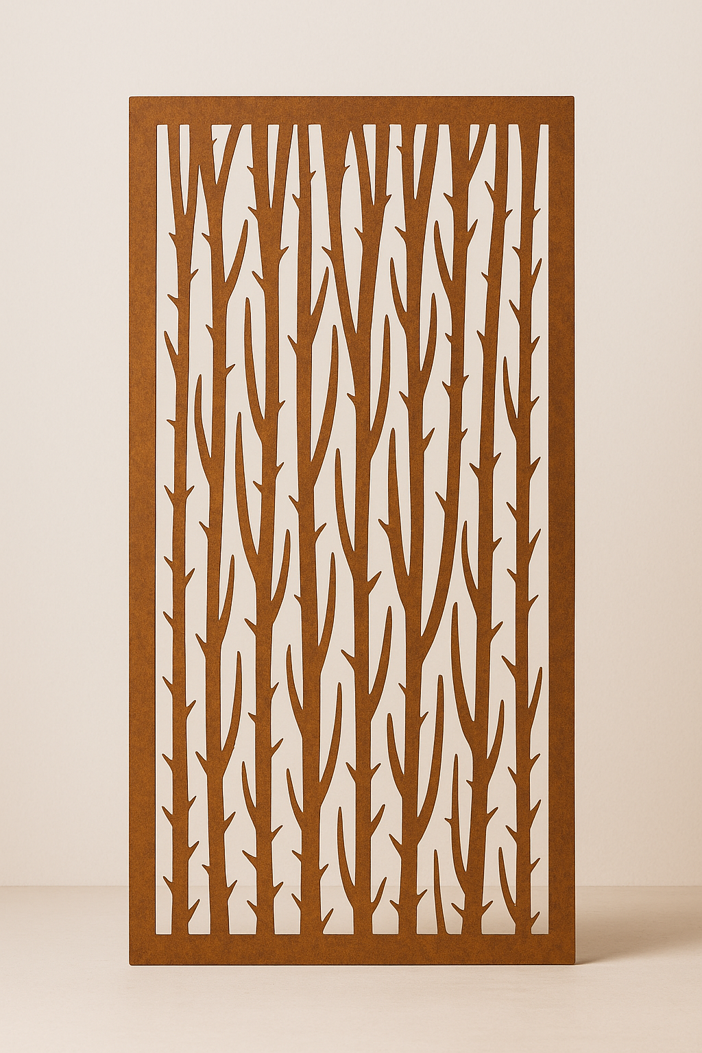 Ocotillo Lattice Corten Screen Panel — 3′ × 6′