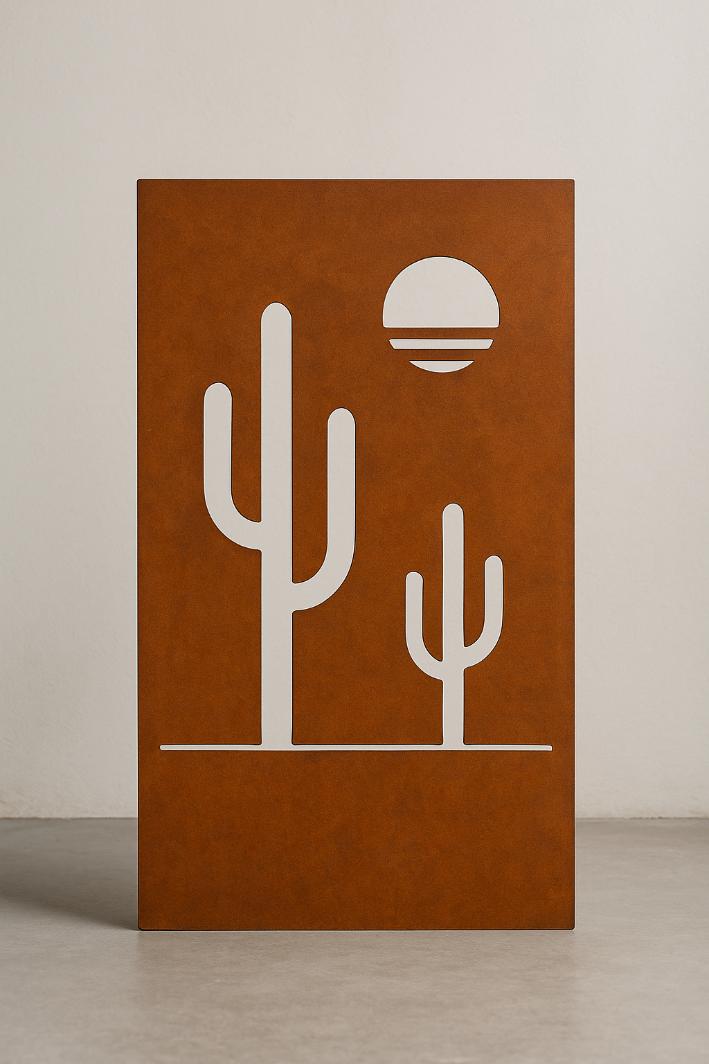 Saguaro Sunset Corten Screen Panel — 3′ × 6′
