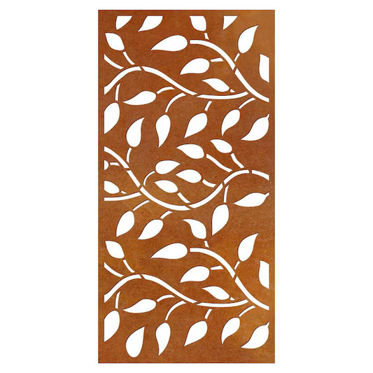Frond Pattern Corten Screen Panel — 3′ × 6′