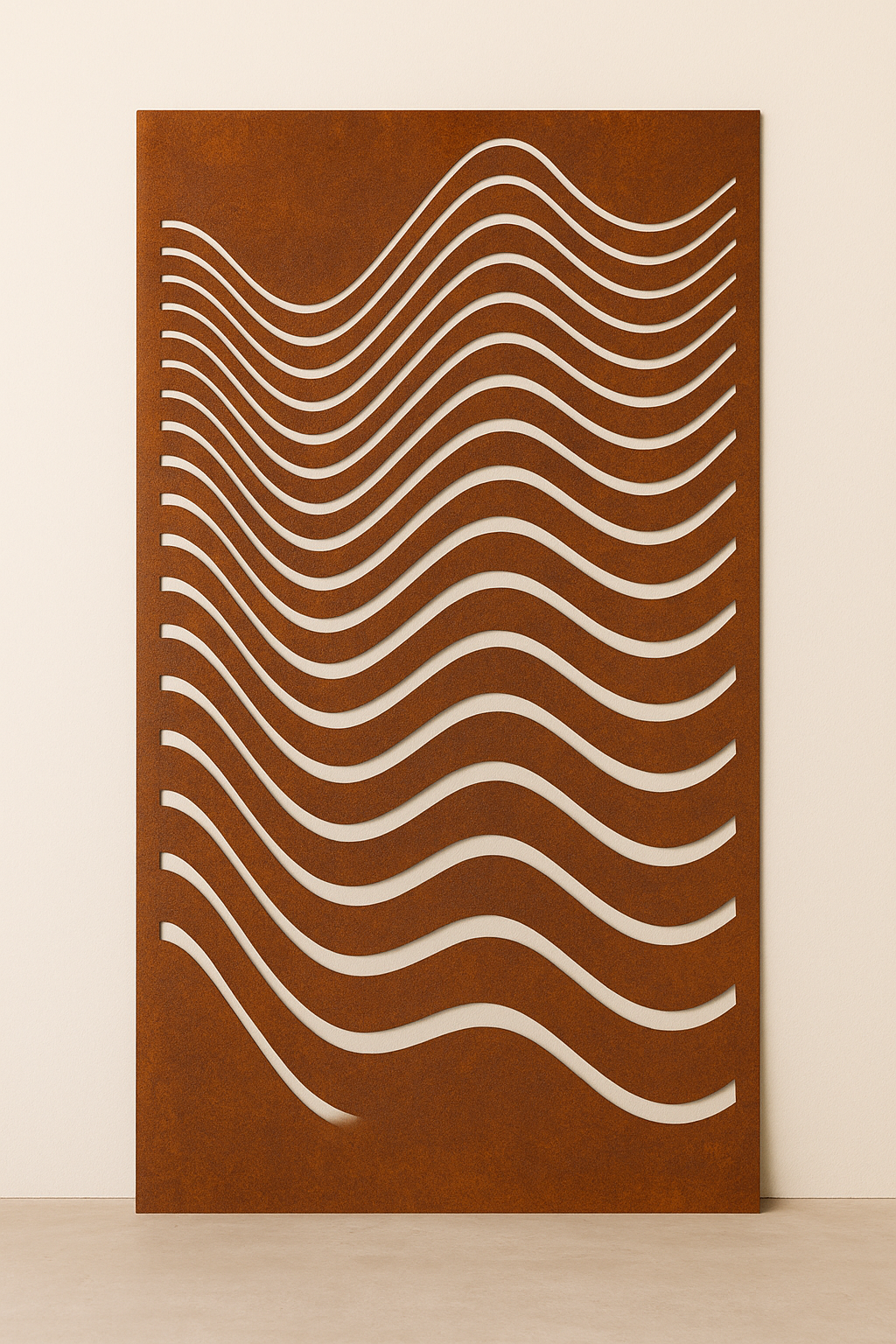 Parametric Wave Corten Screen Panel — 3′ × 6′ – California Corten
