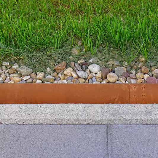 Redwood Edge Corten Landscape Border — 40″ × 8″ (6‑Pack)